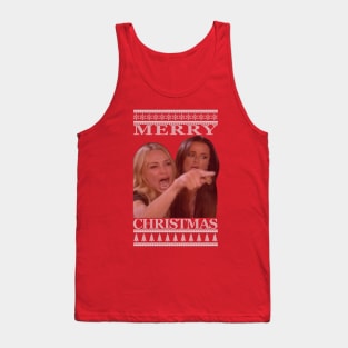 Woman Yelling Christmas Sweater Tank Top